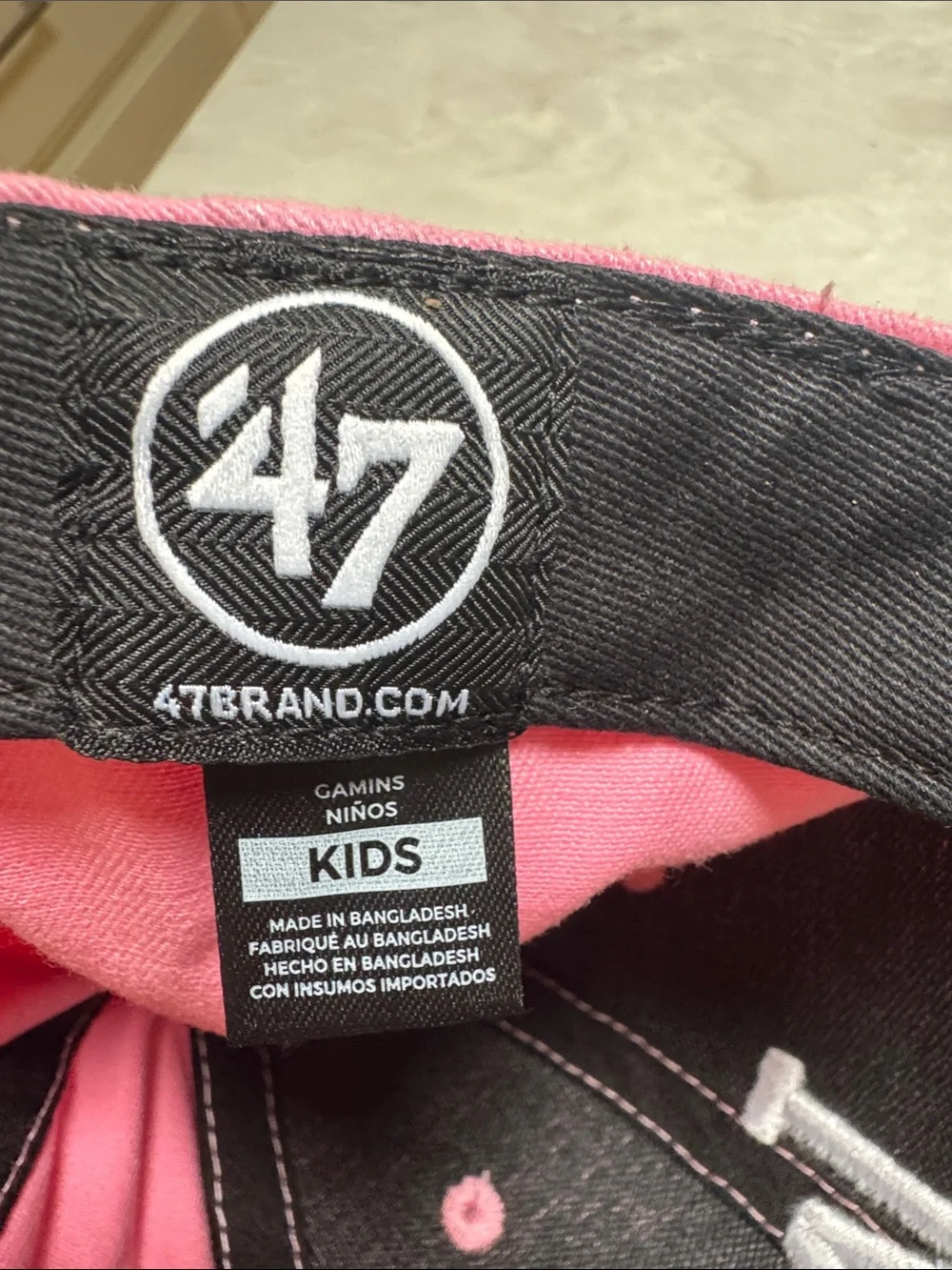 47 Pink LA Dodgers Embroidered Kids Cap